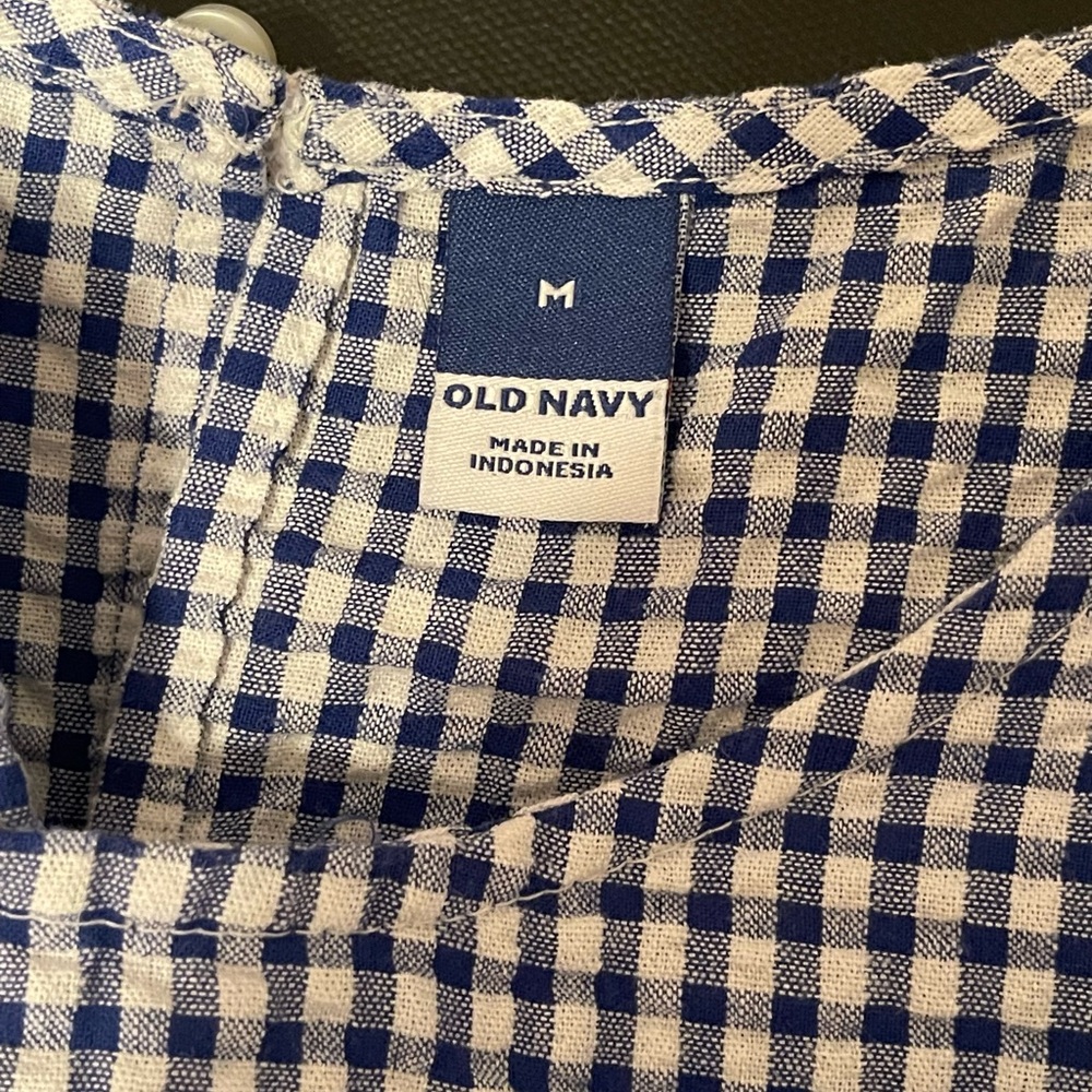 Old Navy Blue and White Gingham Dress - Picture 2 of 2